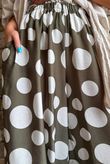 Basso Big Dot Balloon Cuff Pant Khaki & White